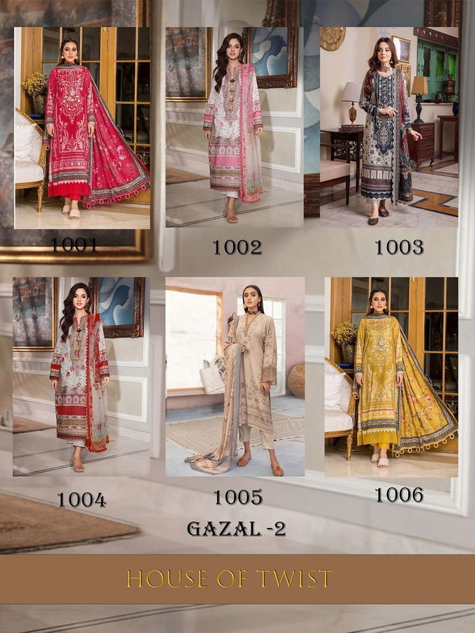 Gazal Vol 2 By House Of Twist Karachi Cotton Printed Dress Material Wholesale Price In Surat
